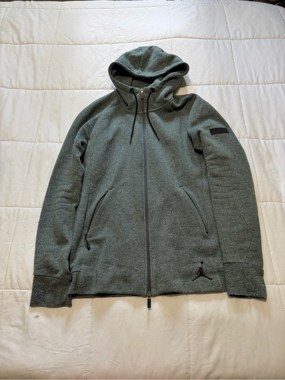 Jordan Men's Full-Zip Hooded Sweater in Olive